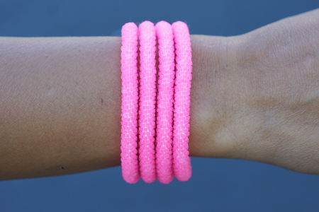 Sashka Co. Solid Neon Pink Get Neon Bracelet - Extended 8"